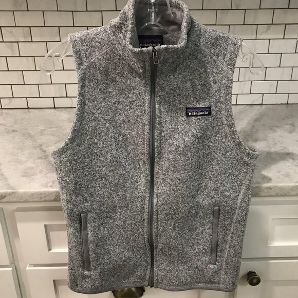 Patagonia Vest Womens Small Heather Gray Better Sweater Full Zip Fleece Pockets - Picture 1 of 7